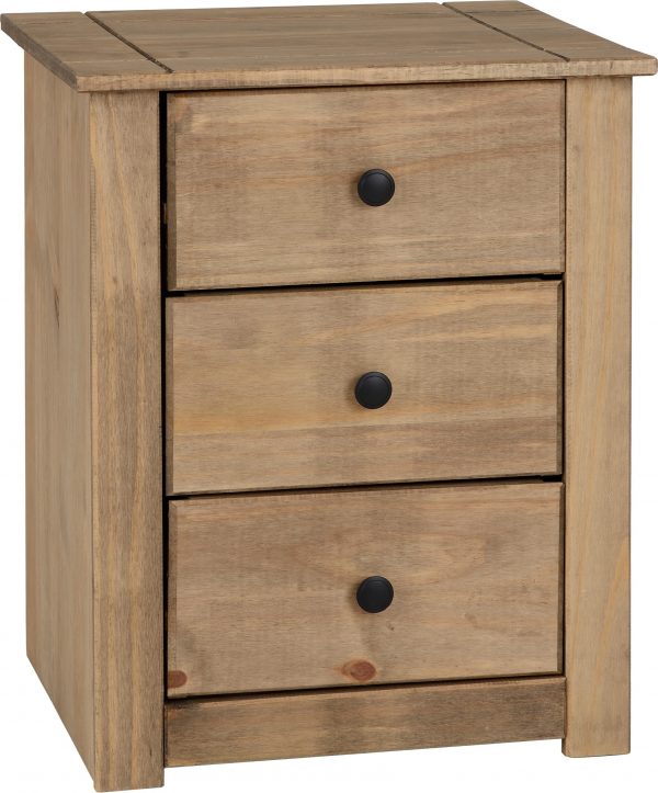Panama Pine 3 Drawer Bedside