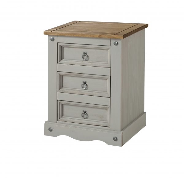 Corona Painted 3 drawer bedside