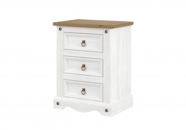 Corona Painted 3 drawer bedside - Image 2