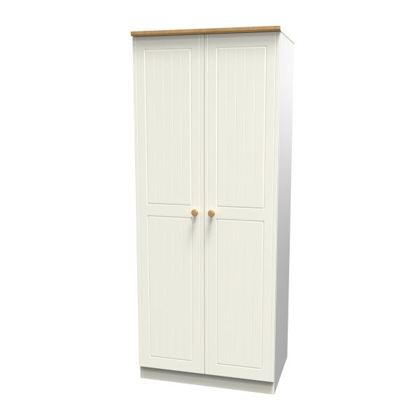 Warrington tall 2 door double hanging wardrobe