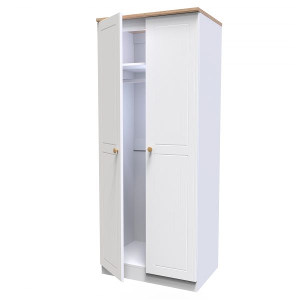 Warrington tall 2 door double hanging wardrobe - Image 2