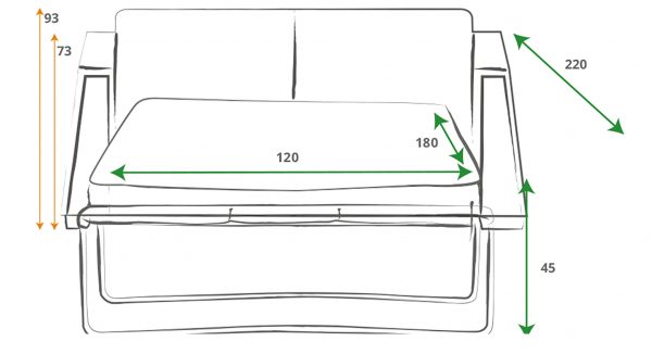Norfolk Metal Action Sofa Bed - Image 4