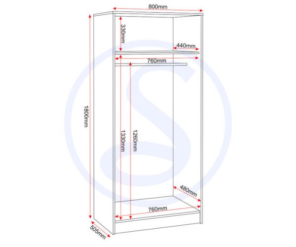 Malvern 2 Door Wardrobe - Image 4