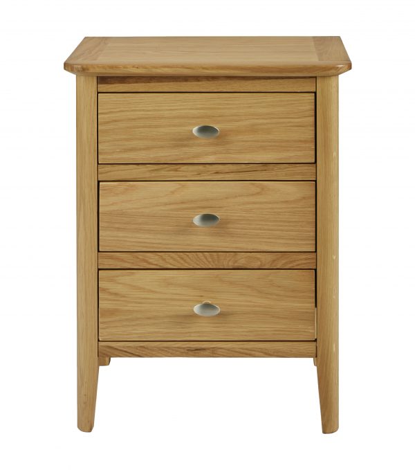 Bristol Oak 3 drawer bedside