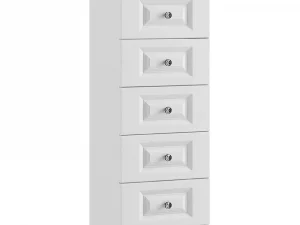 Lazio Crystal 5 drawer narrow chest