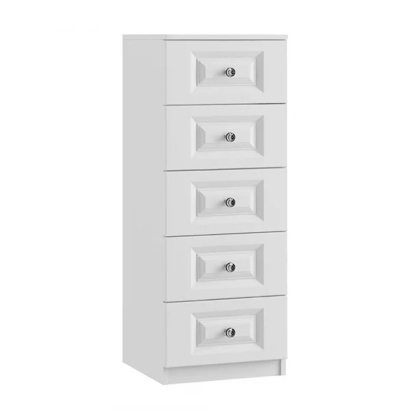 Lazio Crystal 5 drawer narrow chest